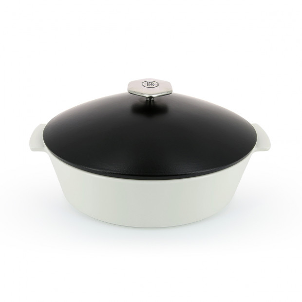  oval  revolution dutch oven 3 85QT satin black induction 