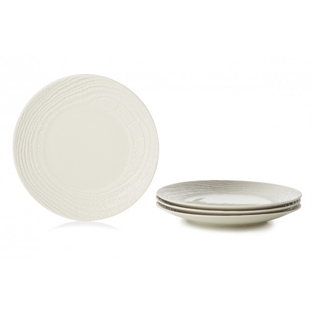 Set of 4 Arborescence dinner plates ø11.25", 3 colors