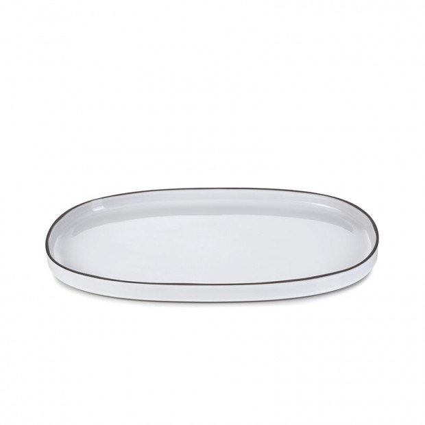 Plat ovale en porcelaine - 46,5cm - Blanc
