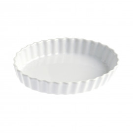 Plat à tarte en porcelaine - 30 cm - Blanc