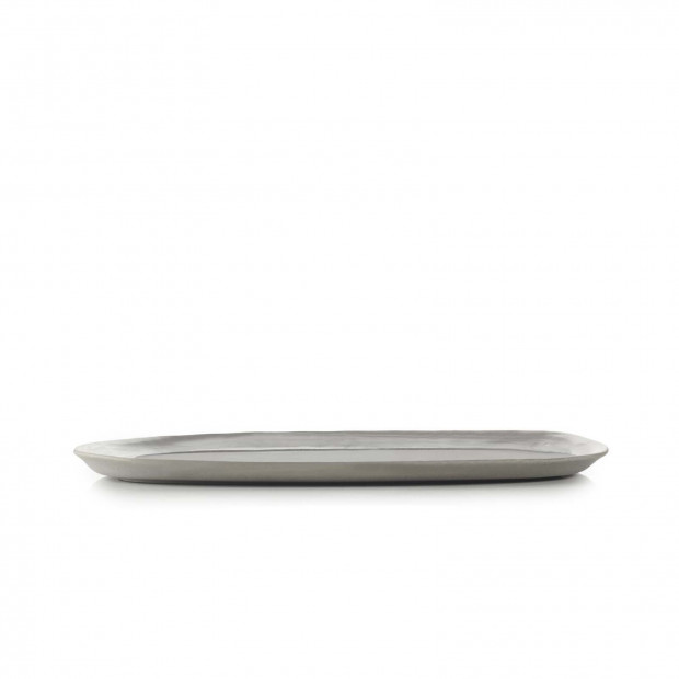 Assiette plate en porcelaine - 33 cm - Gris