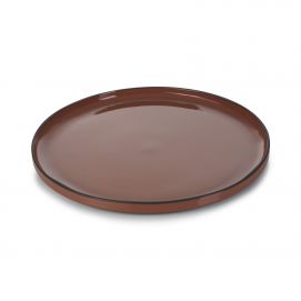 Assiette plate en porcelaine - 30cm - Cannelle
