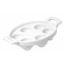 Plat à escargots en porcelaine - 6 trous - Blanc