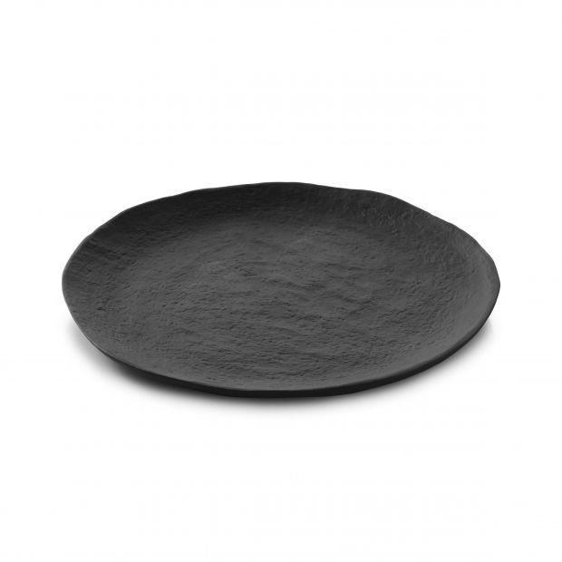 Assiette plate en porcelaine - 15 cm - Noir