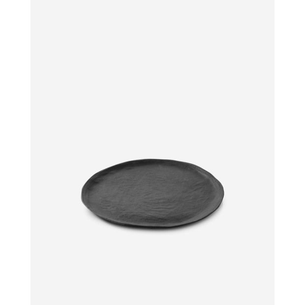 Assiette plate en porcelaine - 26 cm - Noir