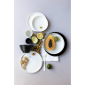 Assiette creuse en porcelaine - 23cm - Noir et Blanc