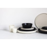 Assiette plate en porcelaine - 22cm - Noir et Blanc