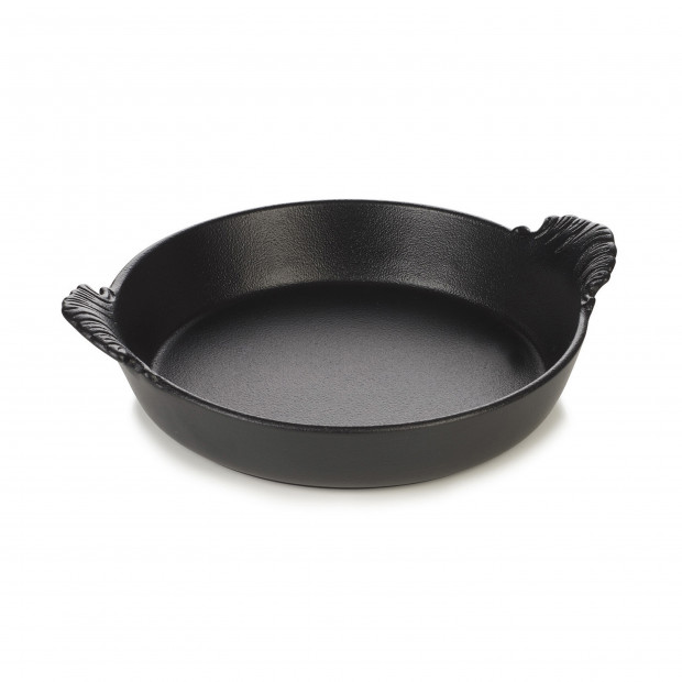 Plat rond en porcelaine - 15 cm - Noir 