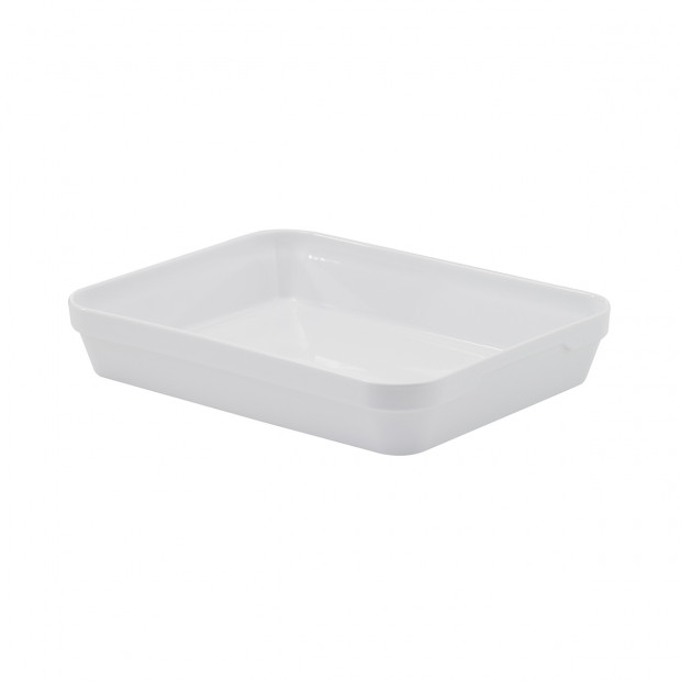 Plat rectangulaire en porcelaine - 40 cm - Blanc