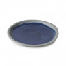 Assiette plate en porcelaine - 23.5 cm - Bleu